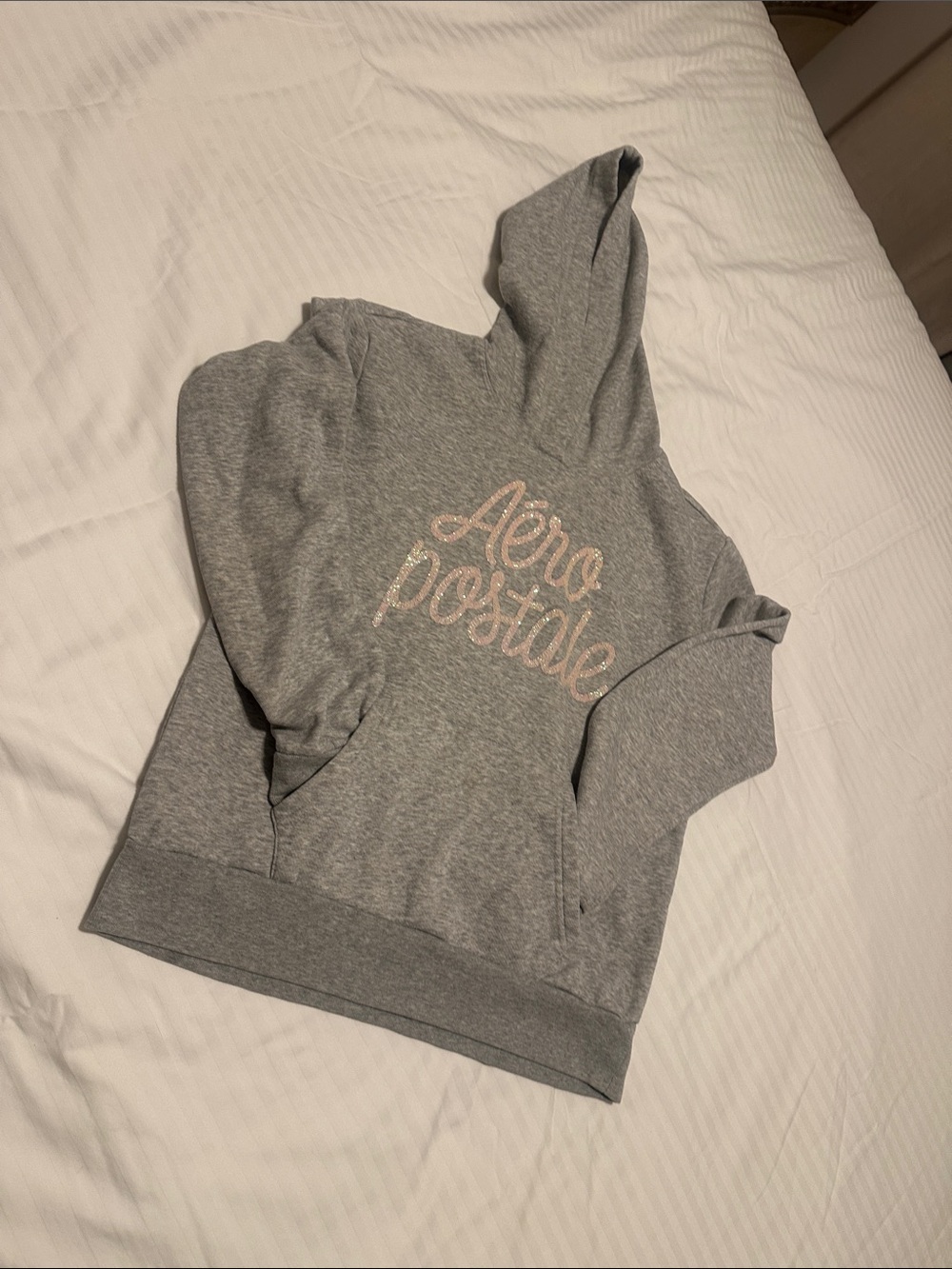 Aeropostale Gray Hoodie with Pink Script Logo